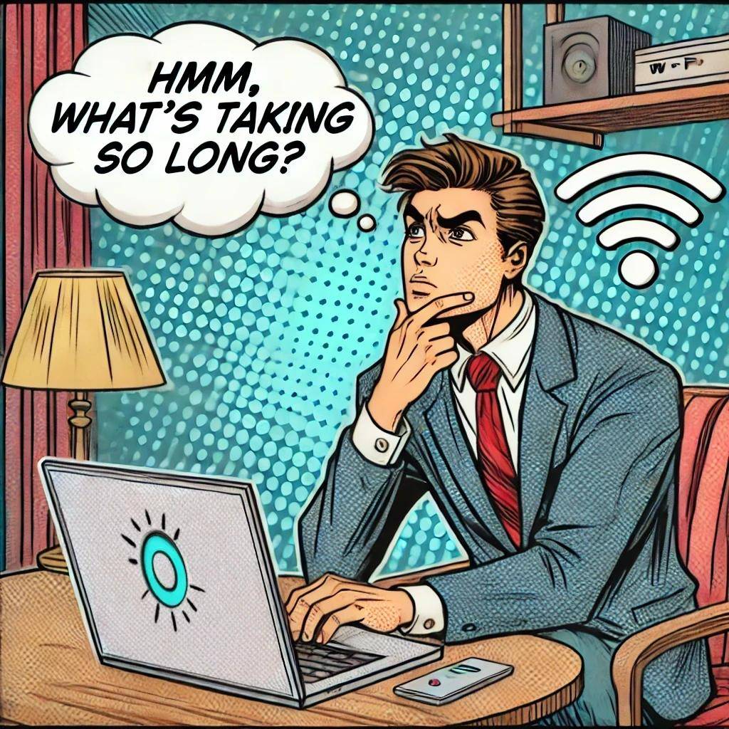 Wi-Fi nie działa, osoba jest sfrustrowana.